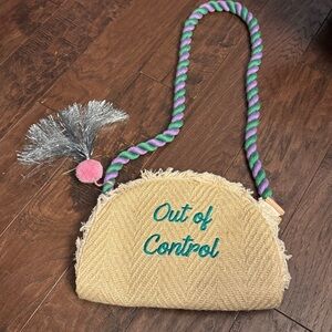 Sam Edelman Tan Shoulder Bag with Purple and Green Strap